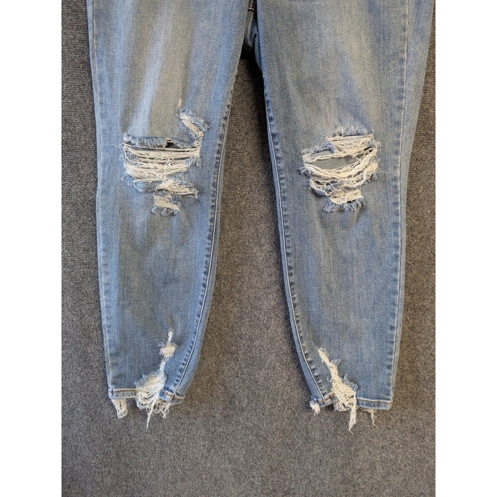 Judy Blue Jeans 14W On The Road High Rise Button Fly Boyfriend Distress Blue - Picture 4 of 15